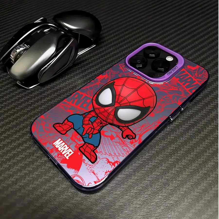 Marvel Cute Spider Man Groot Phone Case for iPhone 16 Pro 15 Pro Max 14 13 12 11 XS 14 Pro Max 16 Plus 14Pro 12Pro Soft Shell image 3