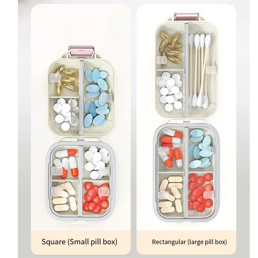

Pretty Portable Small Pill Case Moisture-proof 7 Compartment Weekly Pill Box Sealing Flip Design Pill Container Fish Oils