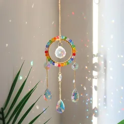 Decoration Crafts Rainbow Crystal Sun Catchers Window Hanging Sun Catcher Heart Moon Star Rainbow Home Decor Wind Chimes Hanging