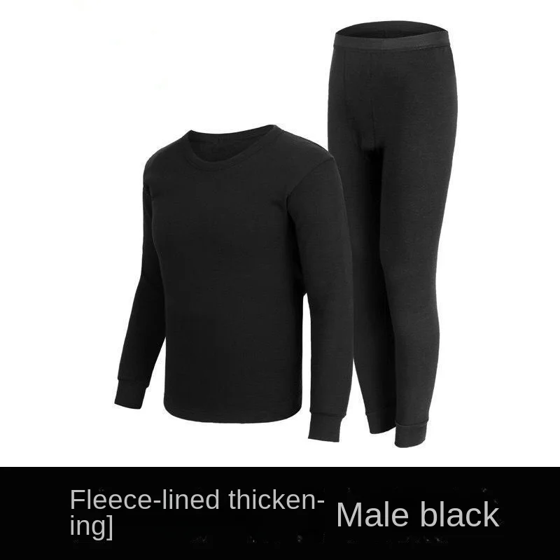 Thermal Underwear for Men Winter Thermos Underwear Set Thickened Bottom Shirt + Keep Warm Pants Solid Elasticity Long Johns Suit