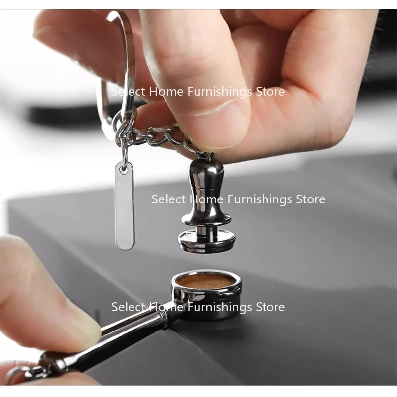 Suitable for Coffee Keychain Mini Latte Vat Flash Powder Hammer Handle Commemorative Pendant