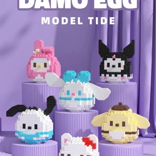 호환 레고 마이크로 입자 산리오 블록, 만화 인형 조립 블록, 다마고치 개 쿠루미 블록, 어린이 장난감 장식 