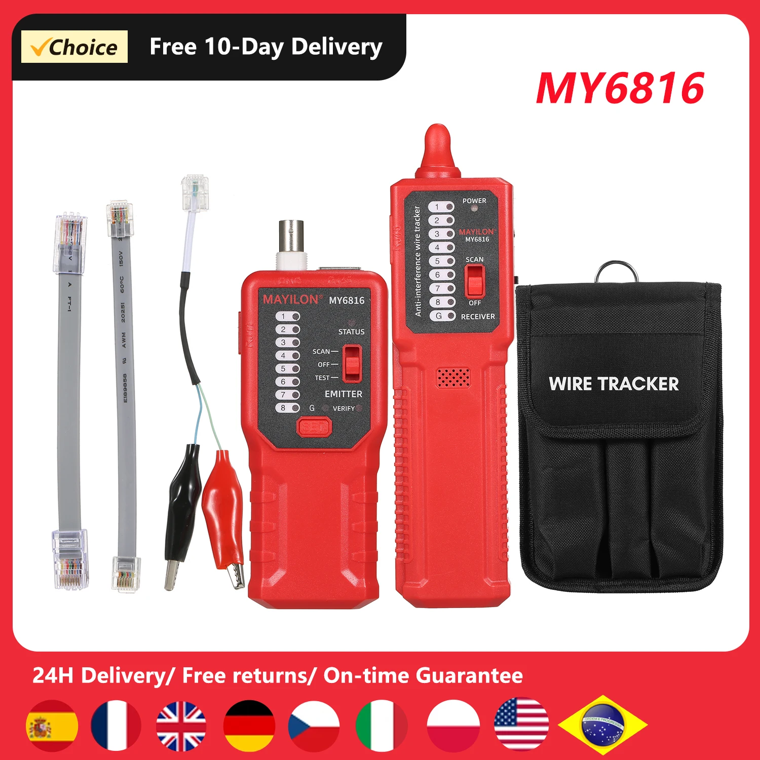 

MY6816Network Cable Tester Digital Signal Finder Anti-jamming Noiseless On-load Line Finder with Line Finding Alignment Function