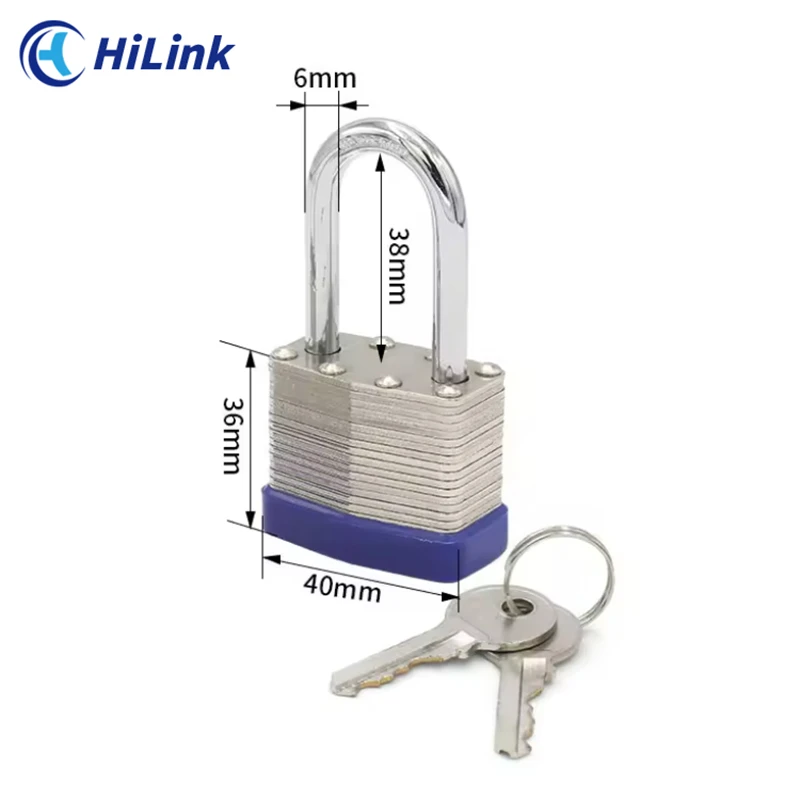 Heavy Duty Anti-Rust Corrosion Safety Laminated Padlock With 38mm Length Hardened Steel Shackle