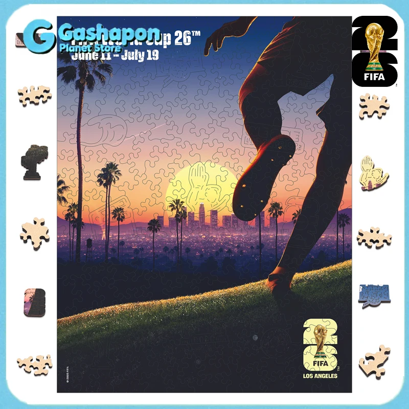 

Деревянный 3D-пазл Чемпионат мира 2026 в Лос-Анджелесе: США, Канада, Мексика. Коллекционный подарок для футбольных фанатов, игрушка, семейная игра, головоломка.