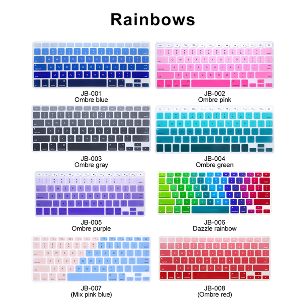 Custom Silicone Keyboard Cover US/EU Layout For MacBook HPLenovoLogitech-Customized Shortcuts, Patterns, Silicone Keyboard Cover