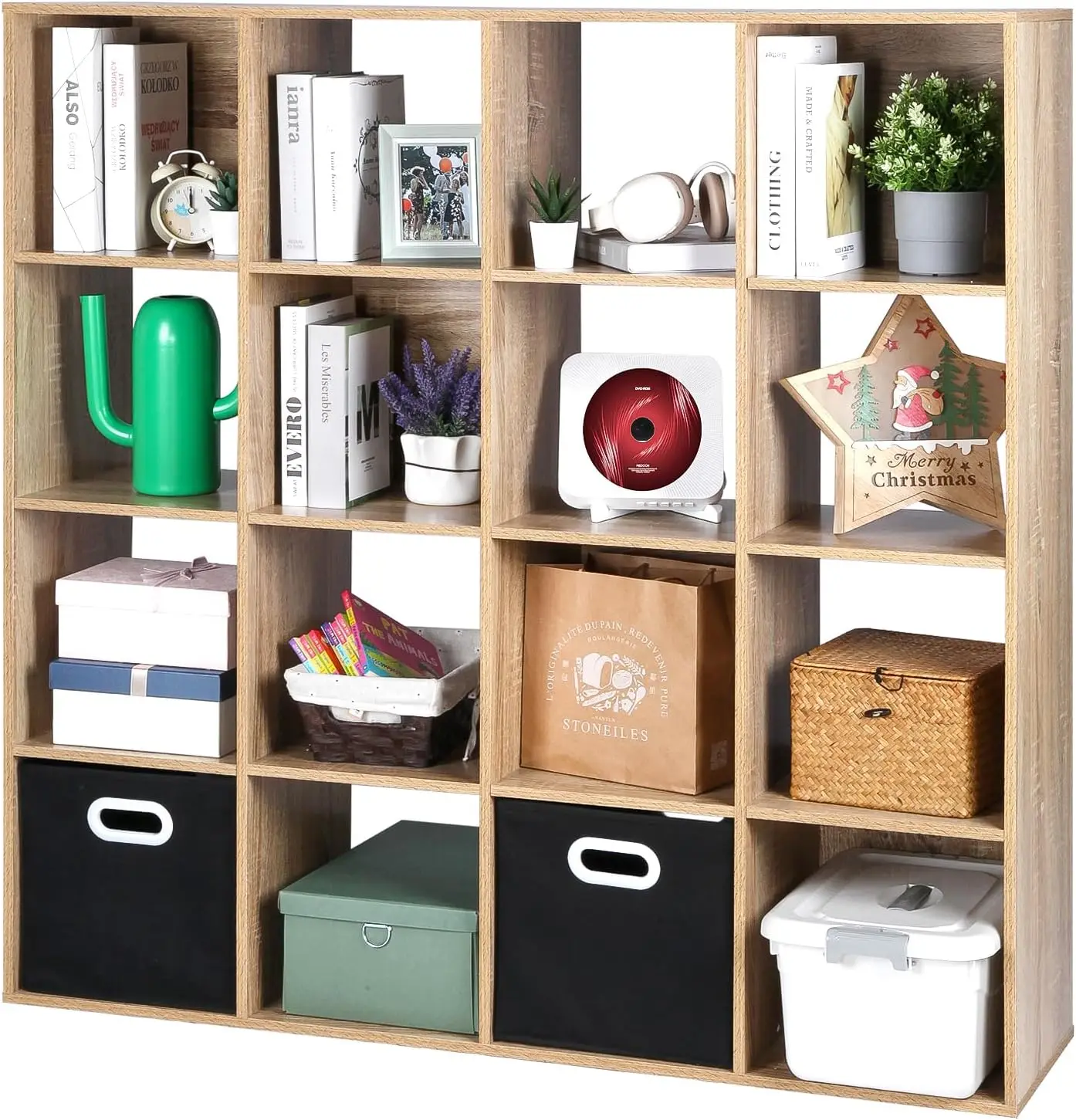 

E-Commerce 16 Cube Closet Cabinet, Unit Shelf, Wooden Storage Cube, Bookshelf File Organizer Rack in Living Room, Bedroom, Study