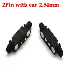 1Pair 2Pin With Ears Waterproof Spacing 2.54mm Magnetic Pogo Pin Connector Pogopin Male Female Spring Loaded DC Power Socket