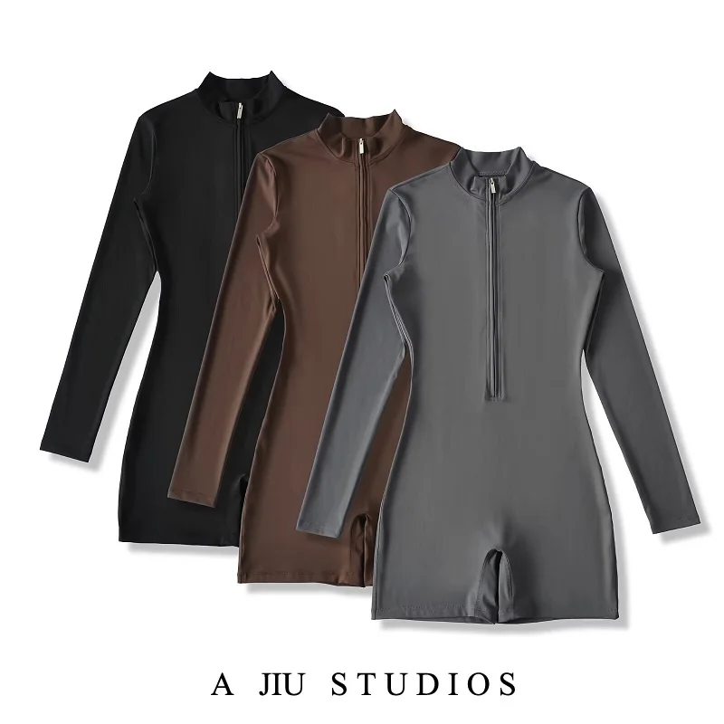 

Утягивающий костюм для йоги, женский комбинезон Long Sve, спортивное боди, брюки с высокой талией, прямые брюки для поездок на работу, Sle