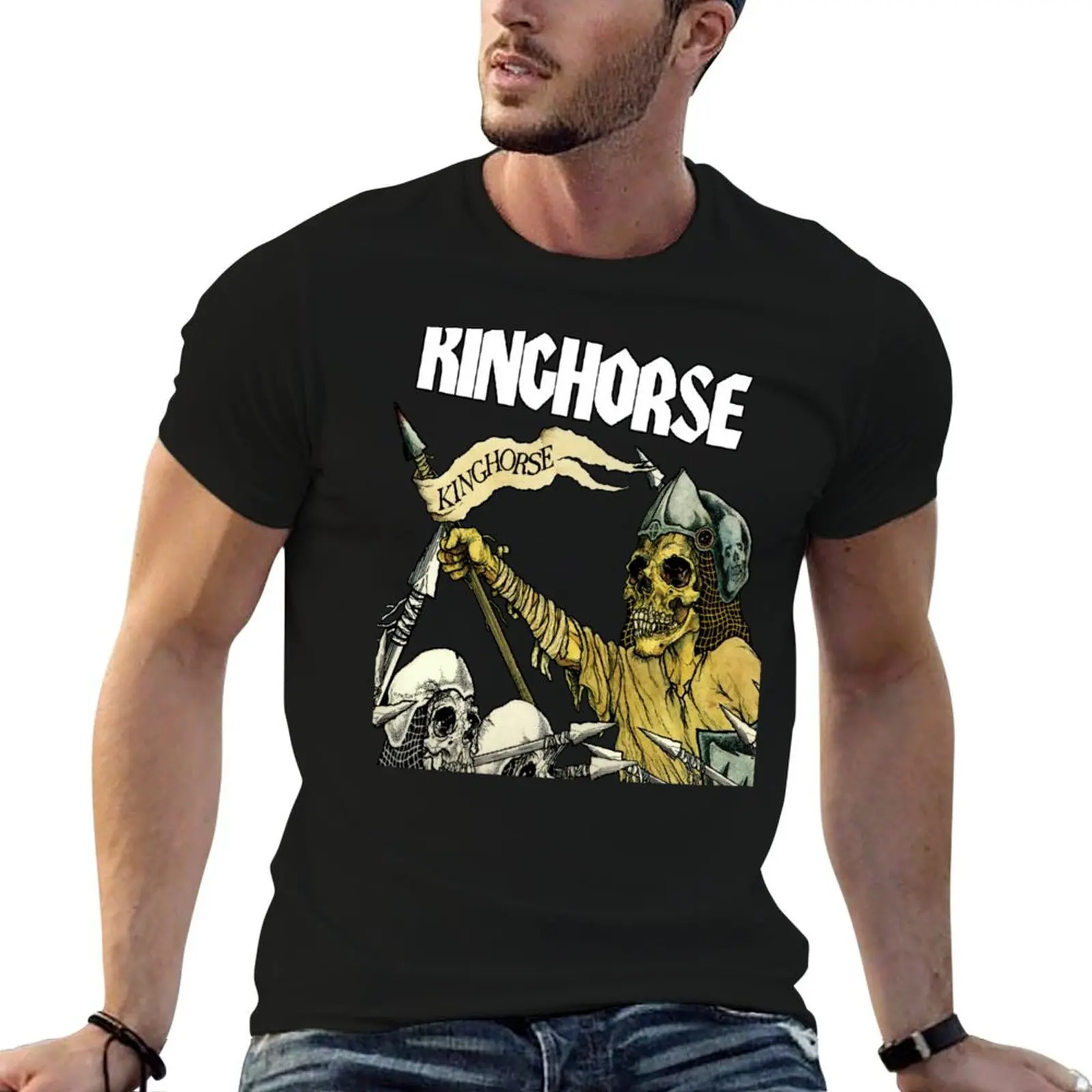 Pushead Kinghorse T-Shirt Lightweight Cooling Short Sleeve Tee