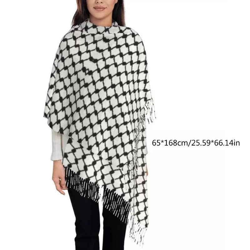 Khăn trùm đầu kiểu Houndstooth của người Hồi giáo dành cho ngoài trời nóng bỏng Keffiyeh có tua rua dành cho nam giới trong các