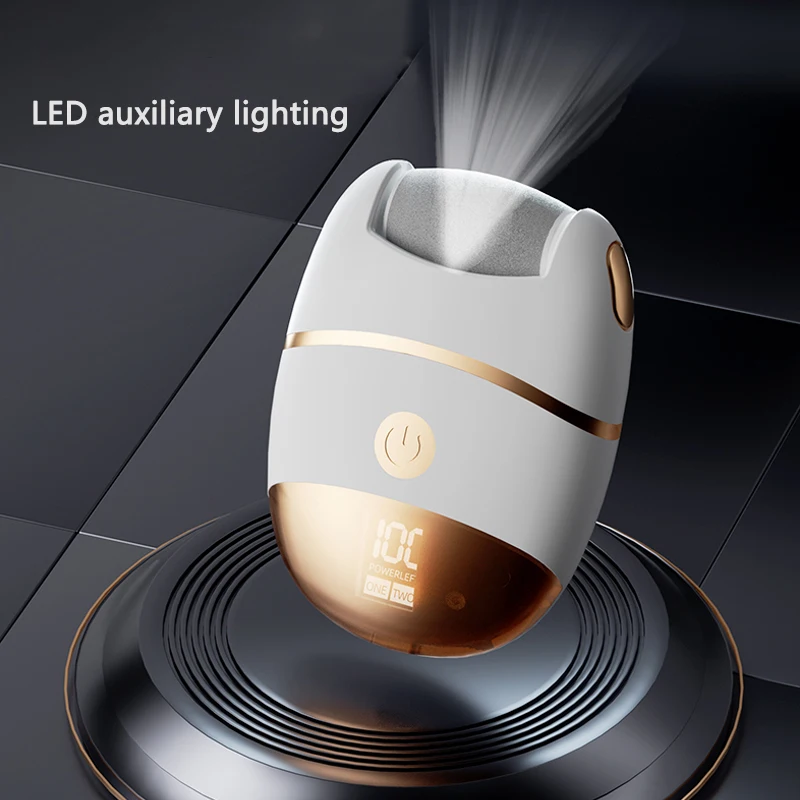 1 ملمع قدم كهربائي بشاشة رقمية قابلة لإعادة الشحن، رأس تلميع قابل للاستبدال، يستخدم لتلميع الجلد السميك، شحن USB