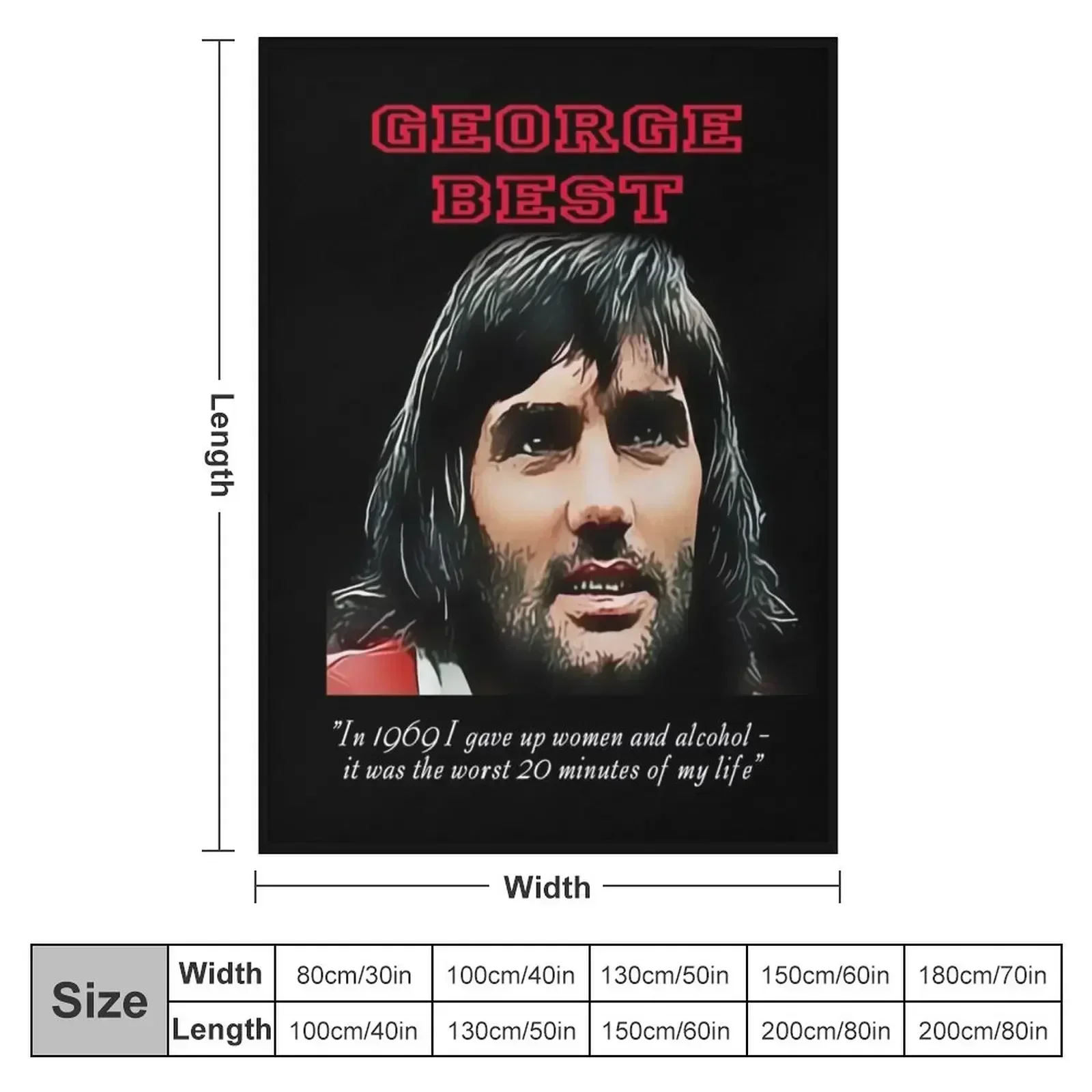 GEORGE BEST - Iconic Footballer Throw Blanket couch cozy soft plush fuzzy picnic outdoor blanket