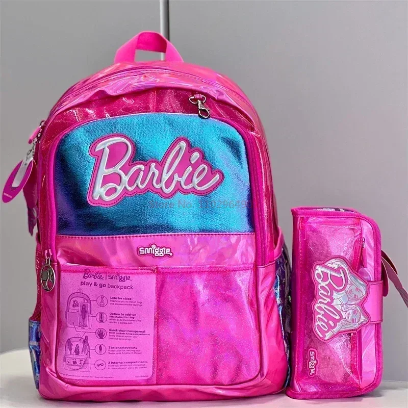 

Genuine Barbie Girls Pink Australian Smiggle Backpack Stationery Lunch Bag Water Cup Pencil Case Handcart Backpack Student Gift