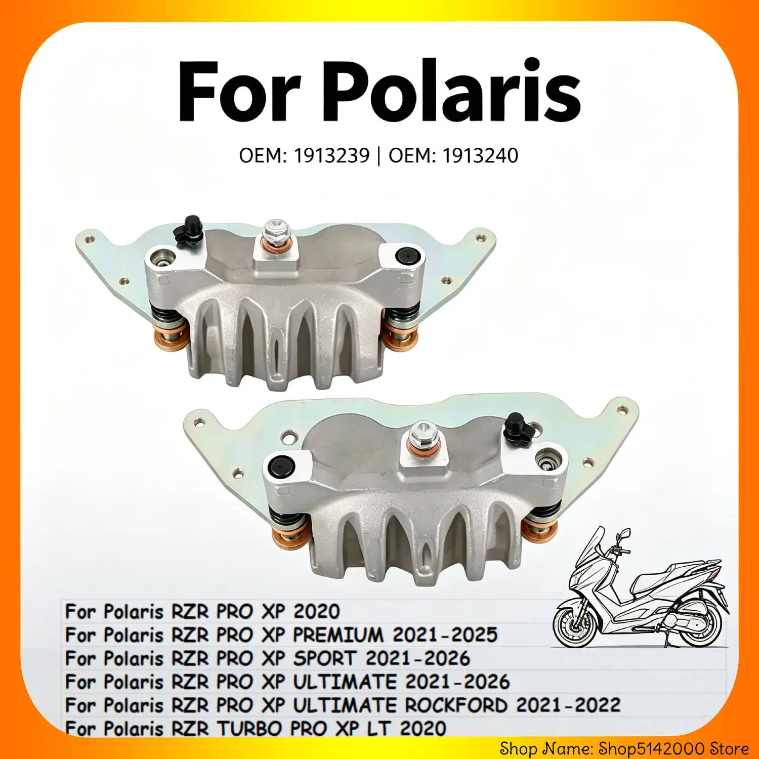 Motorcycle Front Brake Caliper For Polaris RZR PRO XP PREMIUM SPORT ULTIMATE ROCKFORD TURBO PRO XP LT OEM:1913239 / 1913240