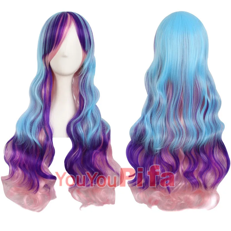أنيمي المتناثرة شعر مستعار فتاة التدرج اللون لوليتا موجة كبيرة طويل مجعد شعر مستعار sheathlolitaWig #6
