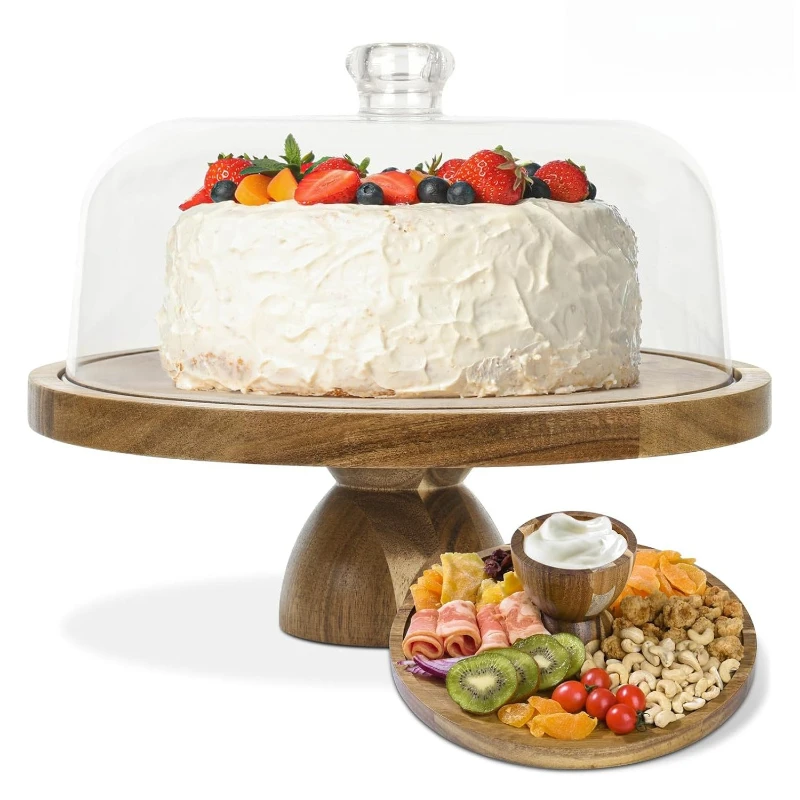 

LTT solid wood cake tray front and back dim sum dessert display tray storage plate