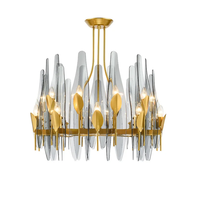 

Postmodern designer creative dovetail glass chandelier living room dining room bedroom villa home improvement hotel lamps