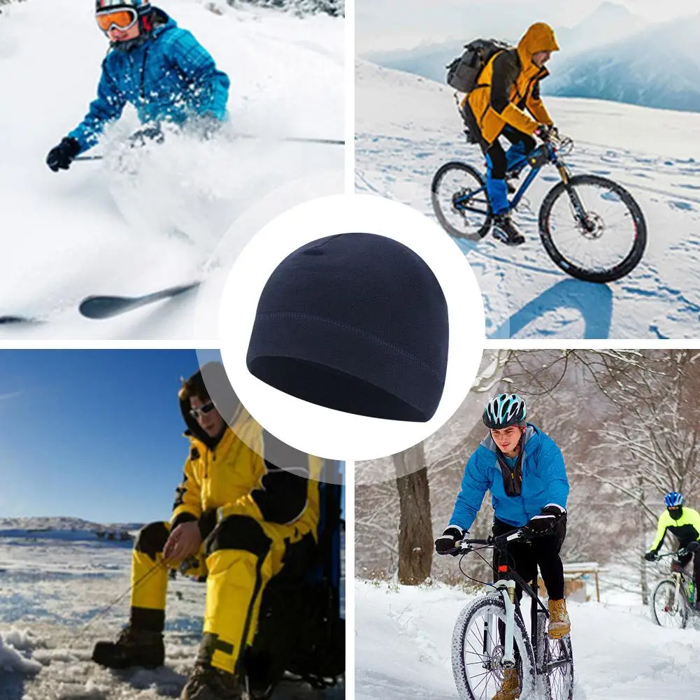 Winter Thermische Radfahren Kappe Im Freien Unter MTB Helm Liner Fleece Hut Sport Männer Fahrrad Skifahren Beanie Laufen Wandern Skullcaps – Detail 8