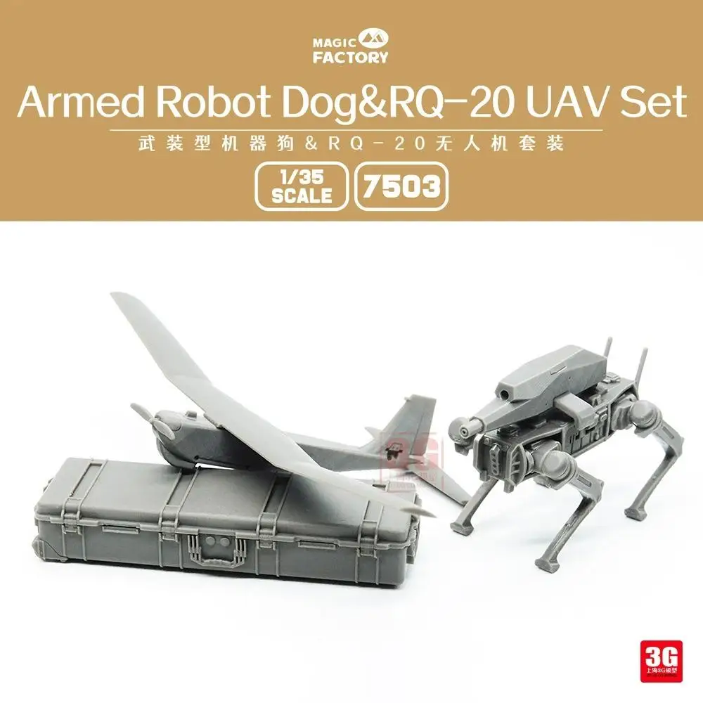 MAGIC Factory Militar Robô Cão, RQ-20 UAV Set, 7503, 1/35