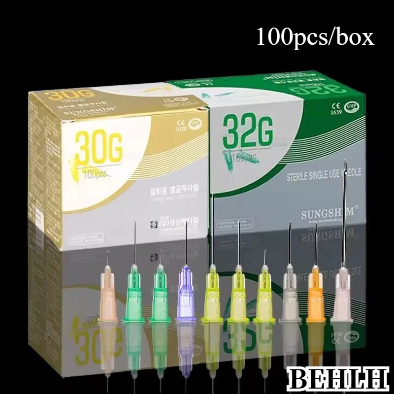 

50pcs 100pcs 33G 4MM 29G 13MM 27G 38MM 30G 4mm/13mm Pain less Small Need le Korean Facial Beauty Needl es Eyelid Tools
