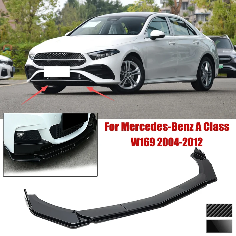 5pcs Front Bumper Shovel For Mercedes-Benz A Class W169 2004-2012 Spoiler Front Bumper Deflector Anti Scratch Protection Device