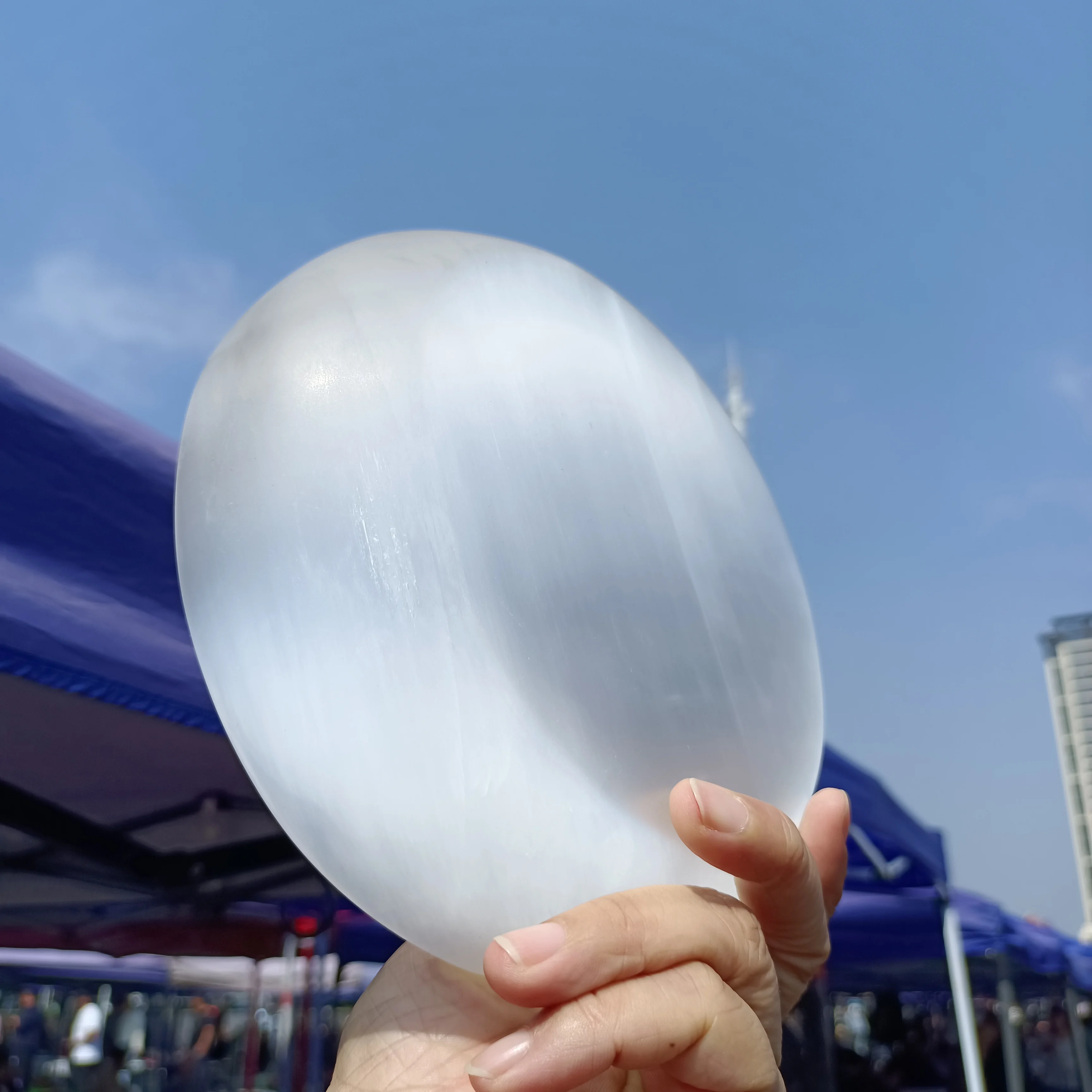 8-18cm Huge Natural Selenite Bowl, White Gypsum Bowl, Mineral Specimen, Healing Stone, Home Office Degaussing Decoration