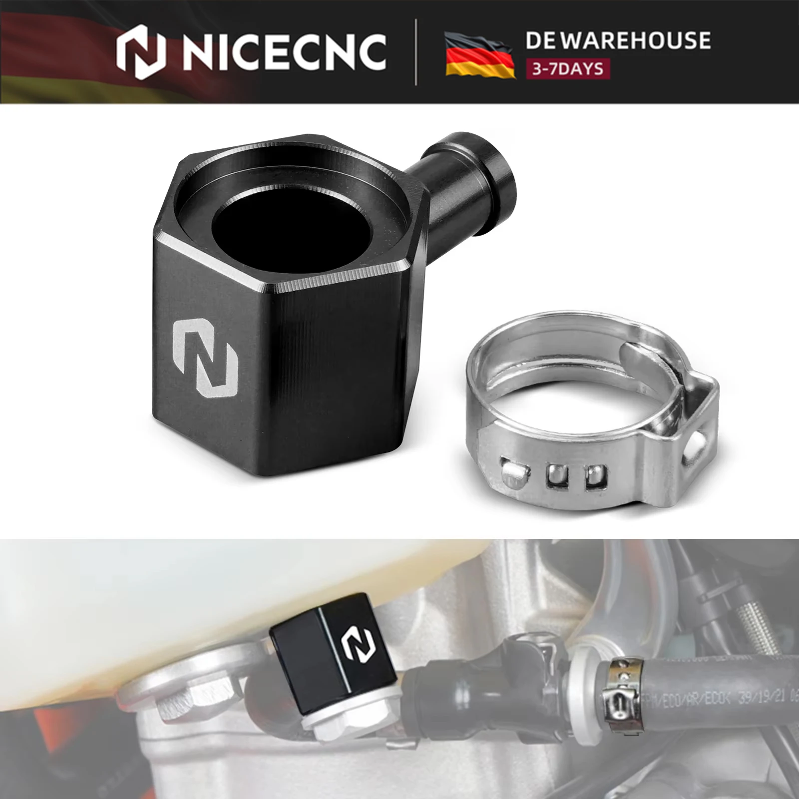 NICECNC Kraftstoffleitung Tankanschluss für KTM EXC 300 250 XCW 2020-2023, passend für Husqvarna TE 300i TE 250i TX 300i GasGas EC300