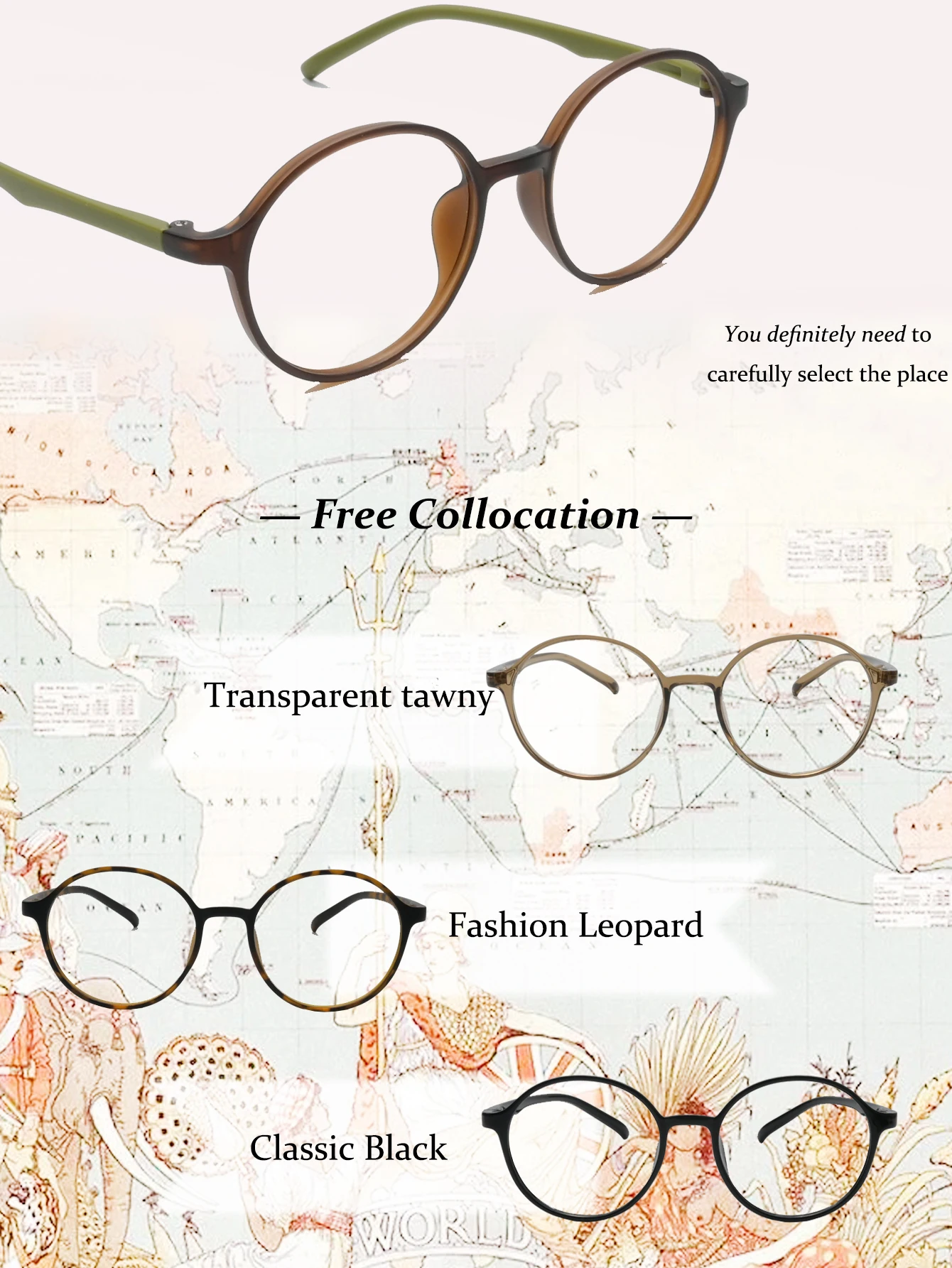 Marke Design Vintage Runde Grün Rahmen Anti Blau Licht Photochrome Lesebrille Männer und Frauen Rezept Individuelle Gläser – Detail 4