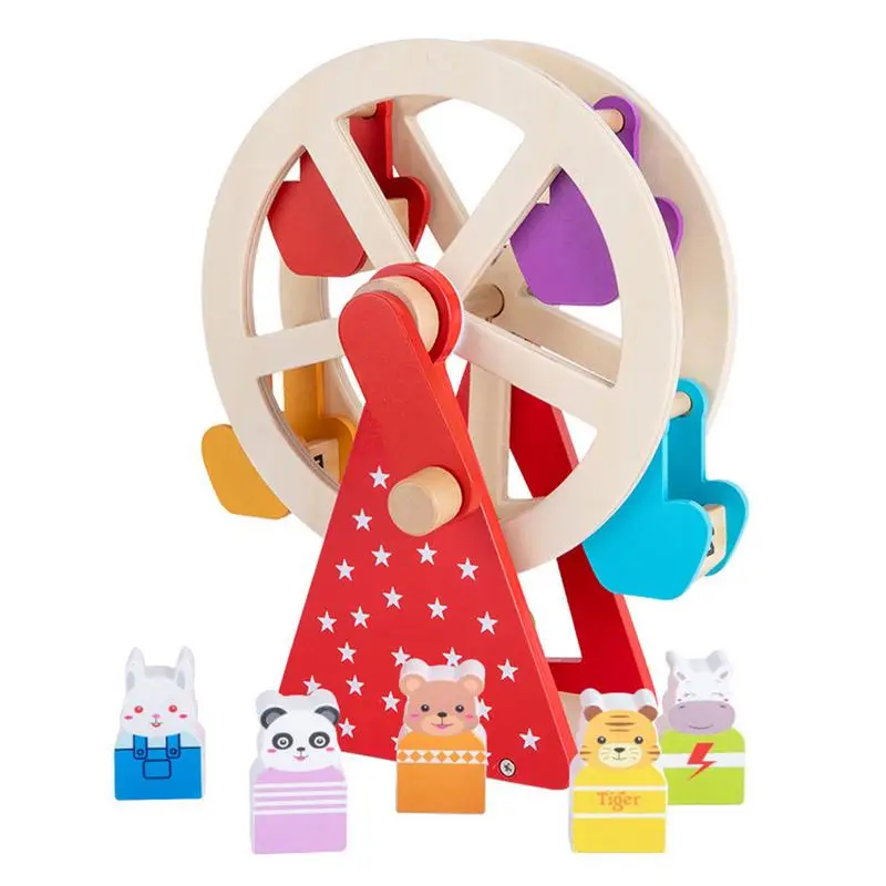 

Wooden Ferris Wheels Hand-Cranked Ferris Wheel Educational Toys Wooden Carnival Toy Hand-Cranked Ferris Wheel Building Crafts To