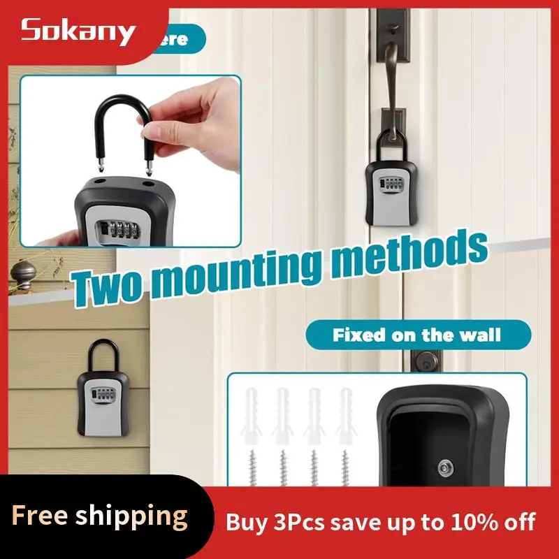 

HIM-магнитный ящик для ключей под автомобилем, 4-значный магнитный держатель для хранения ключей с комбинированным кодом, магнитный чехол для ключа для скрытого ключа