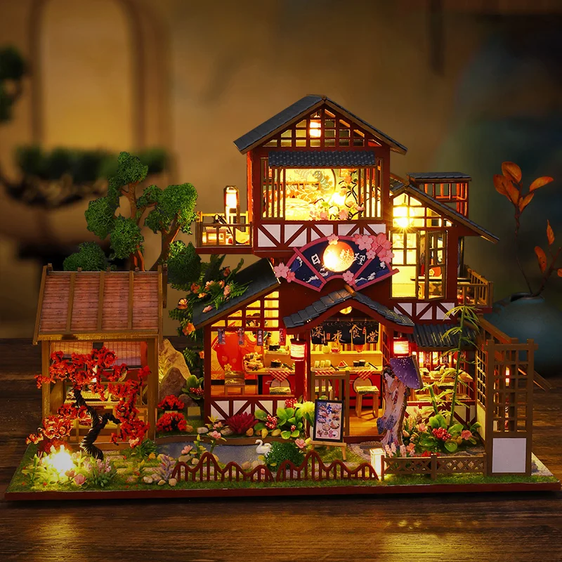 DIY Wooden Miniature Building Kit Doll Houses with Furniture