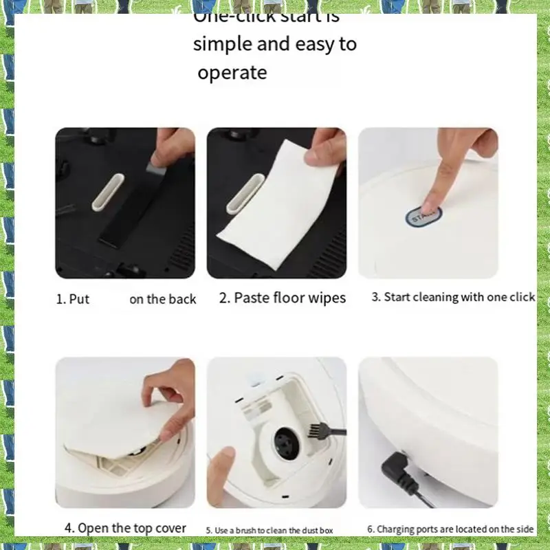 FTS Automatic Vacuum Cleaners Mini Cleaning Machine Smart Sweeping Mopping Robot Vacuum Cleaners White