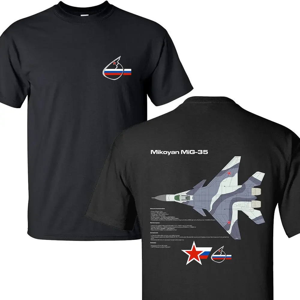 

Russian Air Force MiG-35 Fulcrum-F Fighter T-Shirt 100% Cotton O-Neck Summer Short Sleeve Casual Mens T-shirt Size S-3XL