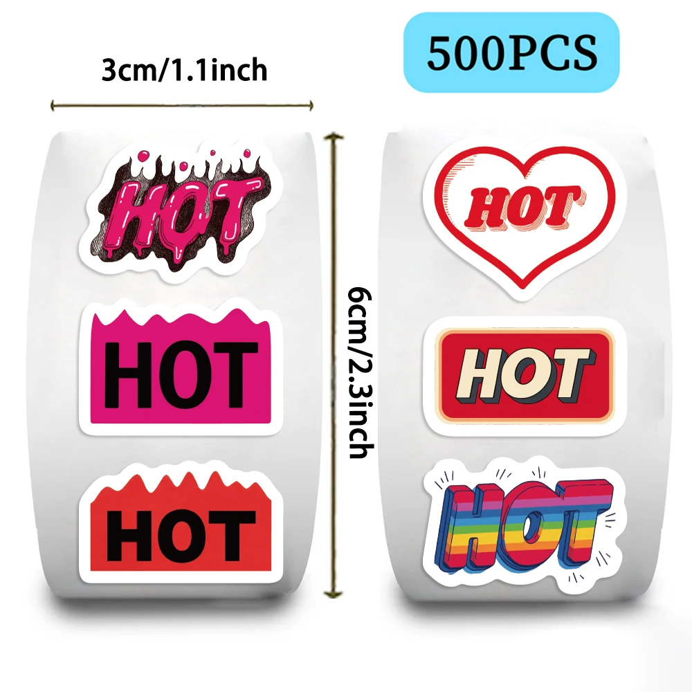 500pcs/Roll Music Festival Carnival Hot Text Stickers Roll For Skateboard Guitar Phone Car Seal Label Decals Decoration Stickers
