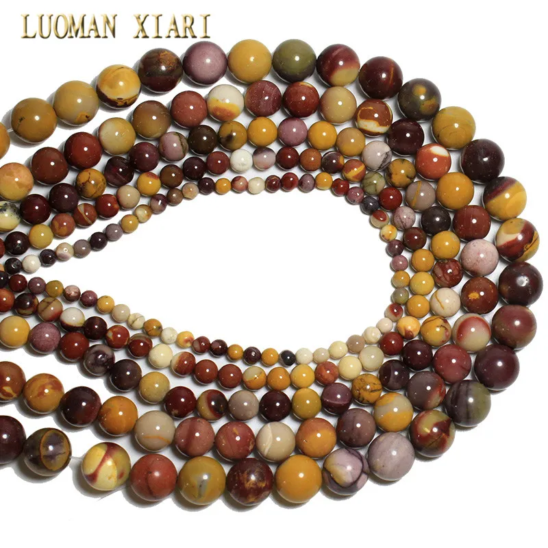 Top AAA Natural Stone Mookite Jaspers Round Loose Beads 4/6/8/10/12 mm For Jewelry Making DIY Bracelet Handmade Materials