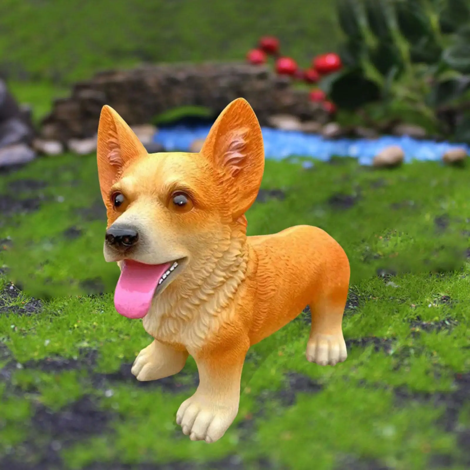 

Dog Statue Cute Decorative Lawn Ornament for Indoor Outdoor Patio Courtyard
