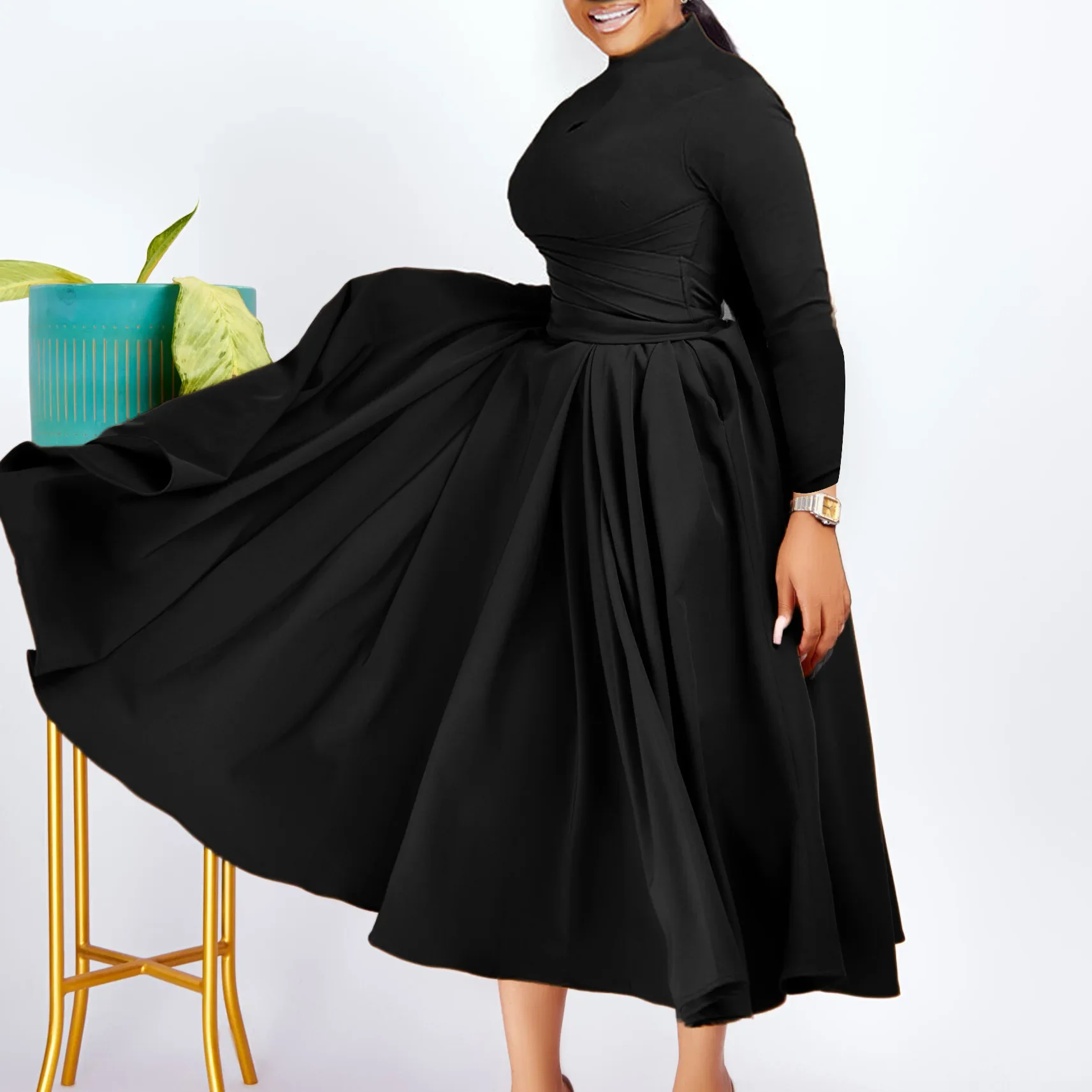 a line dresses for work V-Neck Short Sleeve Belted A-Line Pleated Midi Dress, Blue Green / S together without being fussy Women's Yellow A Line Work
