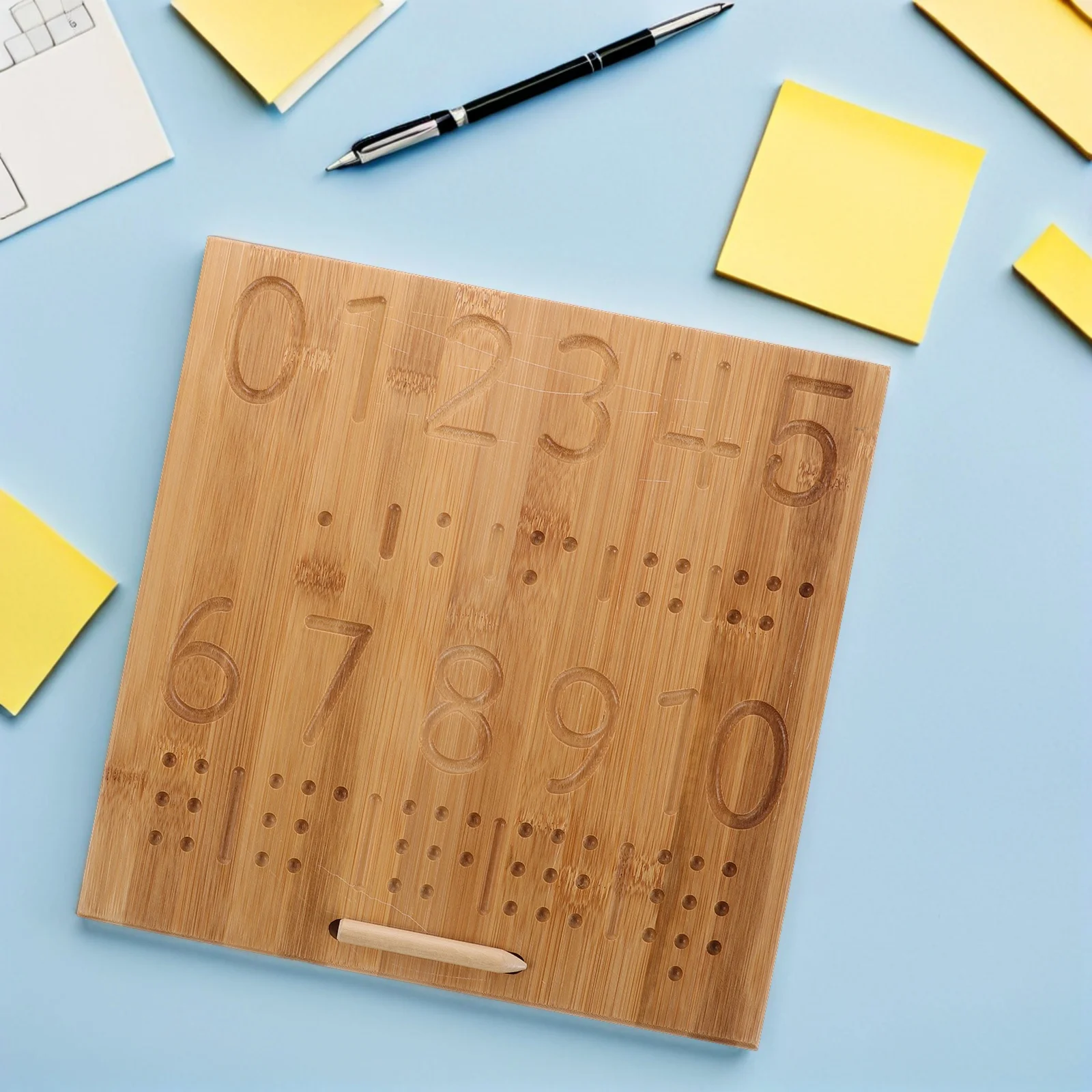 Bamboo Practice Board Double-Sided Grooved Writing Book Material Handwriting Tracing Tool Preschool Learning Aid Number