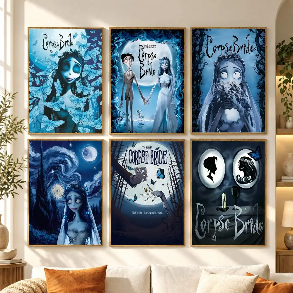 Dark Fantasy Movie C-Corpse Bride Poster Premium Modern Waterproof Wall Art Pictures for Bedroom Living Room Bar Decor