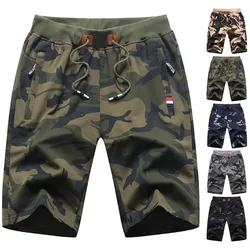 Oversize 7XL Summer Men's Camouflage Cargo Shorts Men Cotton Loose Short Pants Fitness Joggers Summer Elastic Waist Beach Shorts