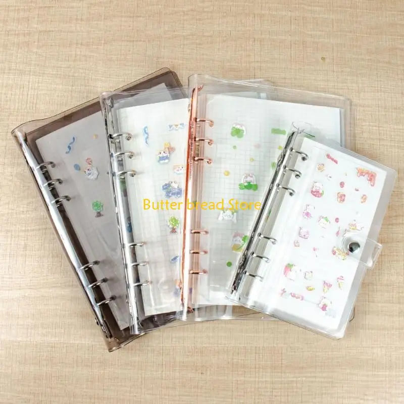 W89C A 6 Clear Budget Binder Planner Binder 6 Rings Binder Round Rings Binder Cover