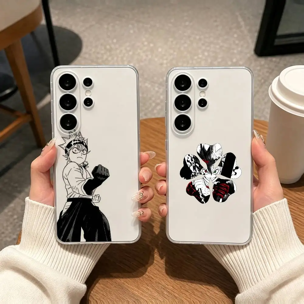 Black Clover Asta gift Phone Case Transparent Silicone Soft For Samsung S25,S24,S21,S22,S23,S30,Ultra,S20,Plus,Fe