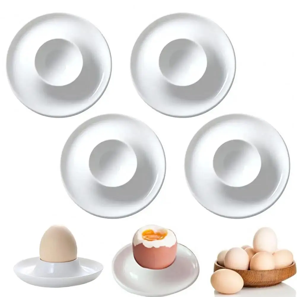 4/6Pcs White Egg Cups Food Grade BPA Free Egg Stand High Durability Compact Size Portable Boiled Egg Holders Set Яйцо Стенд