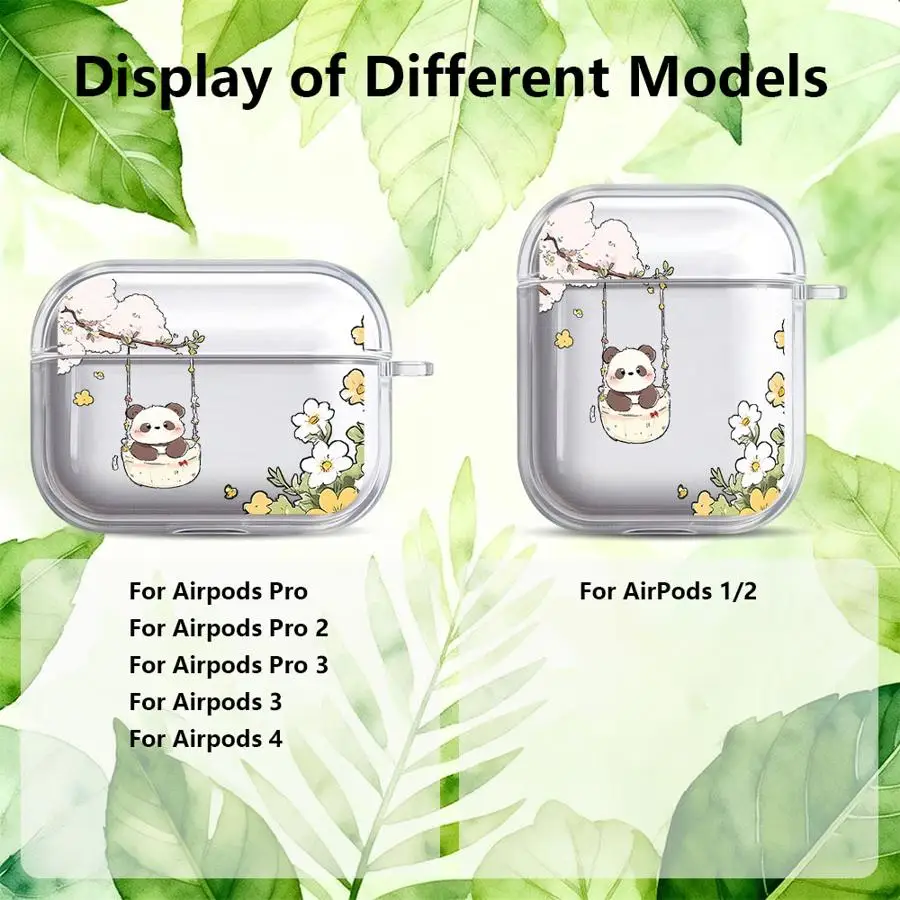 Cartoon Cute Panda Clear Earphone Cases Cover Case For Airpods 1 Pro2 3 Pro 4 2 Pro3