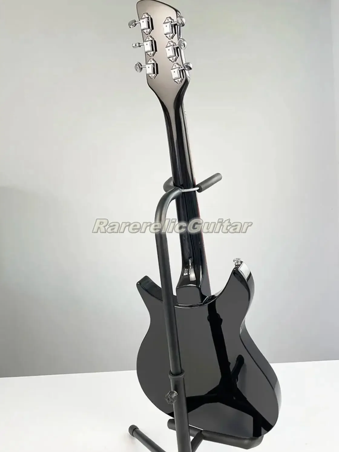 In Stock Upgrade Trapeze Tailpiece Jetglo Black 325 6 Strings Electric Guitar 527mm Short Scale Length Gloss lacquer Fingerboard