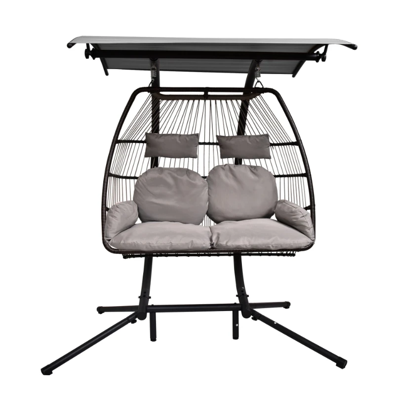 Internet celebrity outdoor leisure, wrought iron double sofa, balcony courtyard, lazy seat