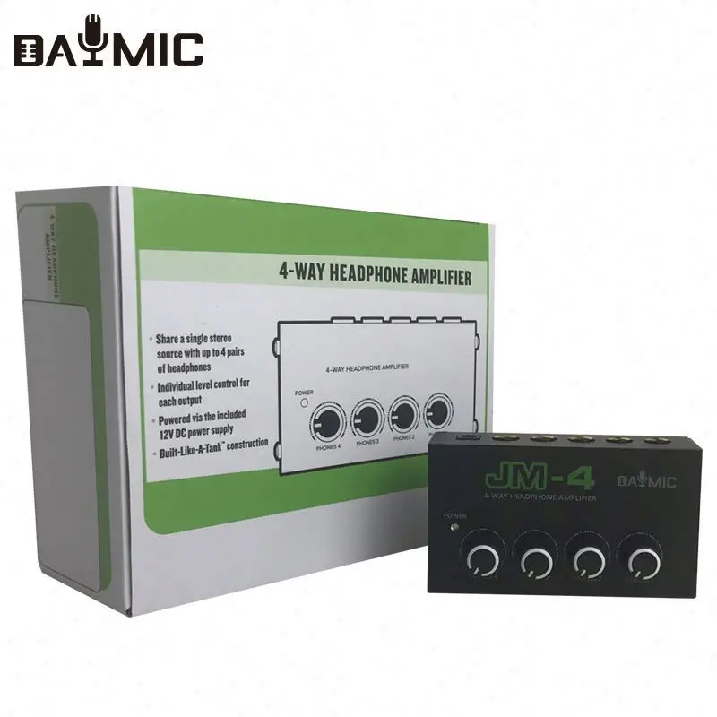 

AOSHEN JM-4 Factory Hot Sale 4-Channel Headphone Earphone Sound Amplifier for Professional Studio Monitoring