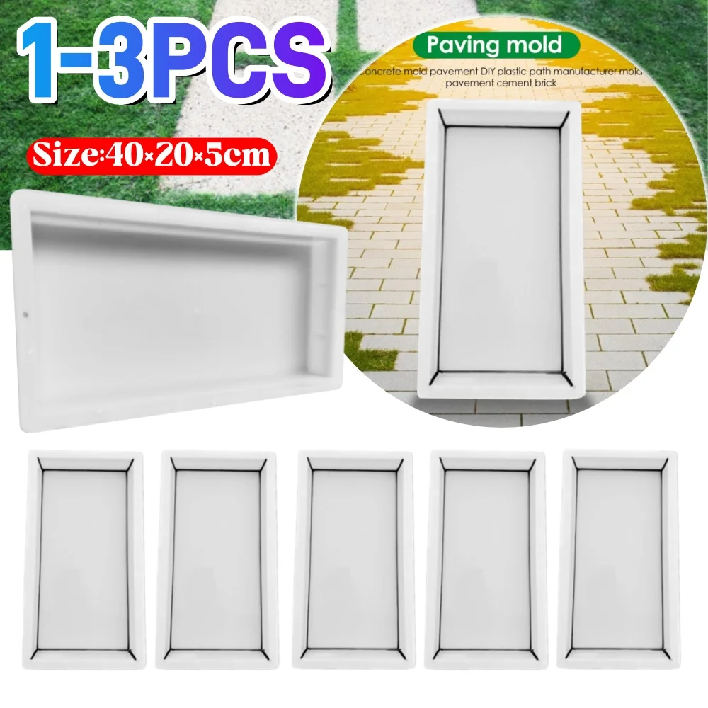 1-3PCS Reusable Garden Road Mold DIY Manually Paving Cement Concrete Mould Path Maker Garden Pavement Mold 40*20*5cm