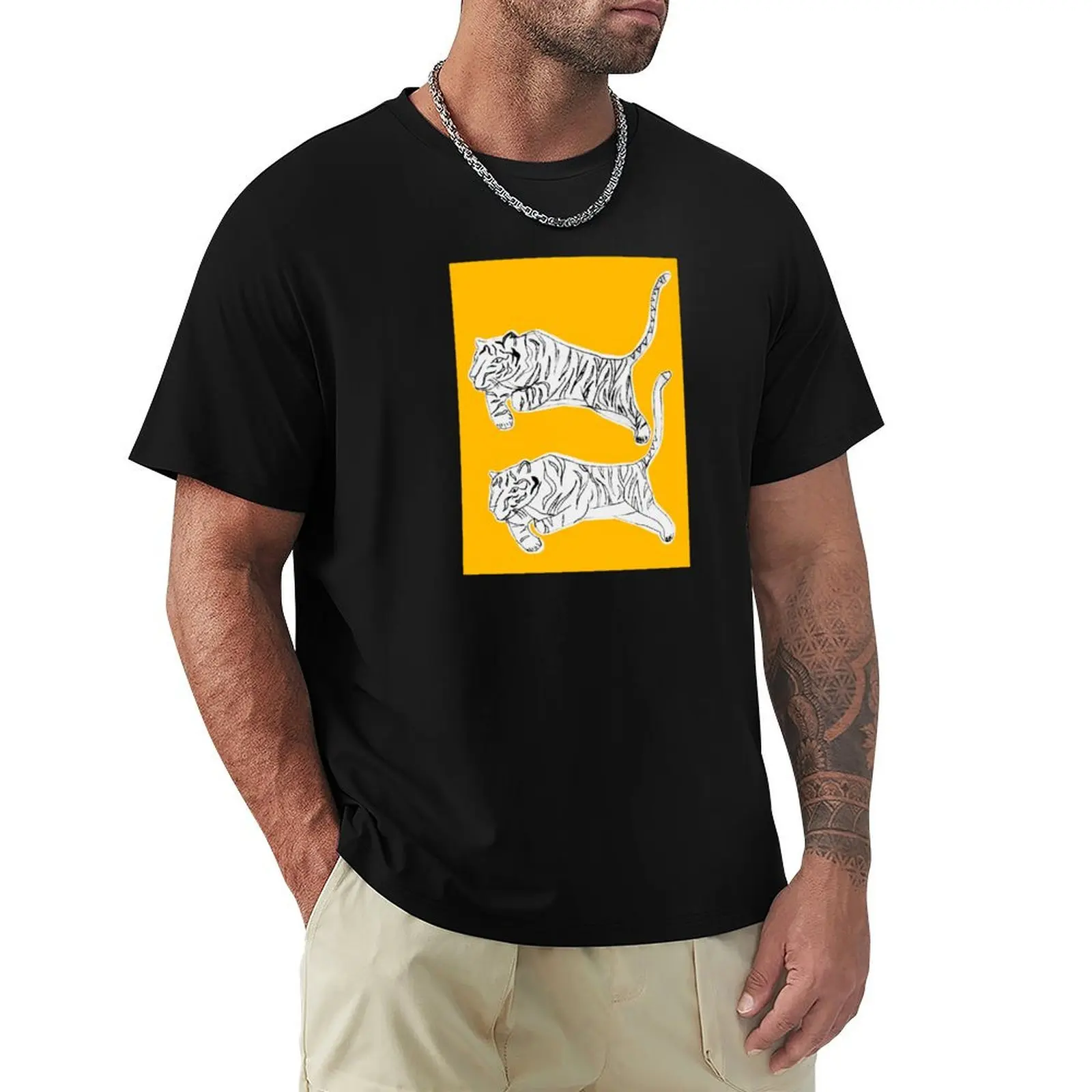 Two tigers T-Shirt t shirts cotton 100% T-Shirt